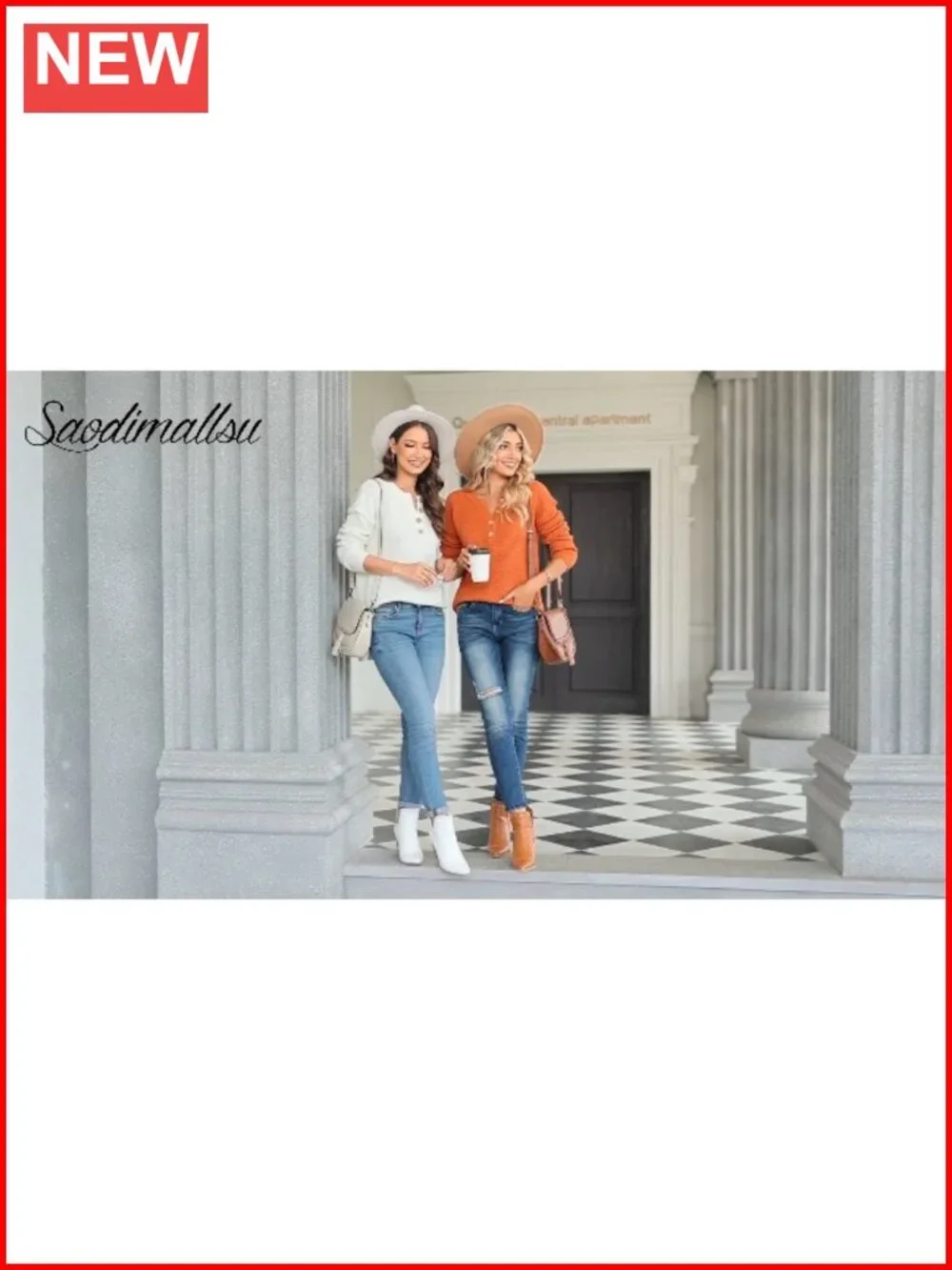 Oversized V Neck Button Knit Pullover Sweater